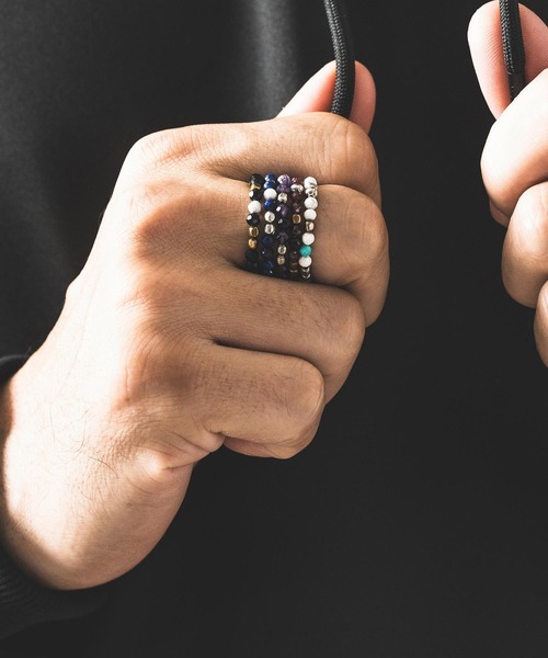 GLIMCLAP(グリムクラップ)の「ab1623-Natural stone ring 天然石リング(リング・メンズ・マルチ・FREE)」の2枚目の写真