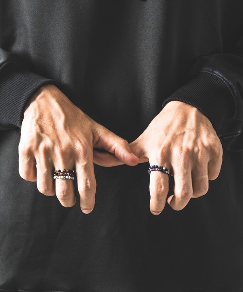 GLIMCLAP(グリムクラップ)の「ab1623-Natural stone ring 天然石リング(リング・メンズ・マルチ・FREE)」の3枚目の写真