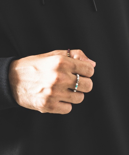 GLIMCLAP(グリムクラップ)の「ab1623-Natural stone ring 天然石リング(リング・メンズ・マルチ・FREE)」の4枚目の写真
