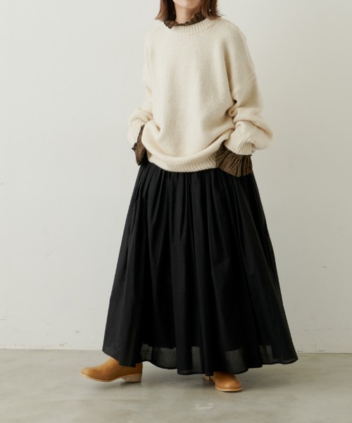 Libra Cue(リブラ キュー)の「オーバールーズニット(ニット/セーター・レディース・イエロー/アイボリー/グレー/ブラック・FREE)」の5枚目の写真