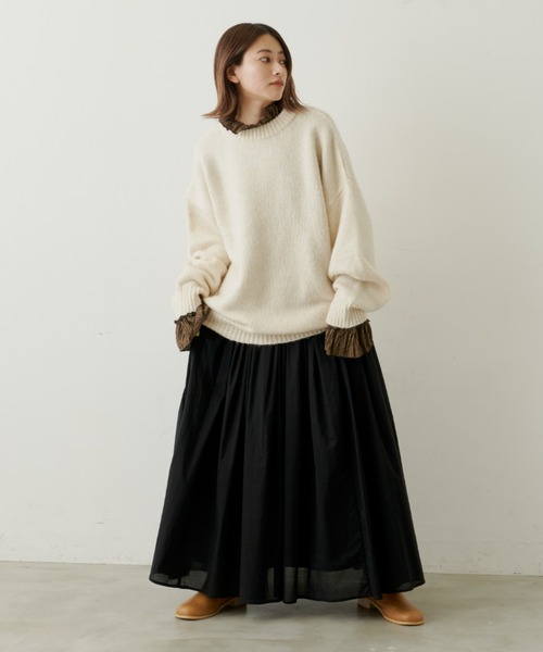 Libra Cue(リブラ キュー)の「オーバールーズニット(ニット/セーター・レディース・イエロー/アイボリー/グレー/ブラック・FREE)」の6枚目の写真