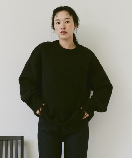 Libra Cue(リブラ キュー)の「オーバールーズニット(ニット/セーター・レディース・イエロー/アイボリー/グレー/ブラック・FREE)」の10枚目の写真