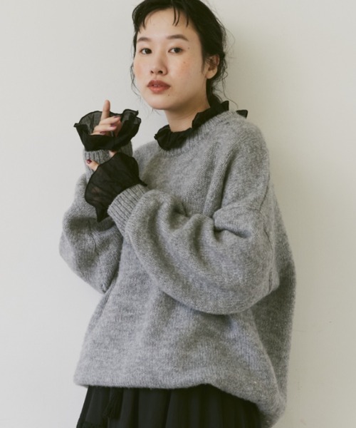 Libra Cue(リブラ キュー)の「オーバールーズニット(ニット/セーター・レディース・イエロー/アイボリー/グレー/ブラック・FREE)」の19枚目の写真