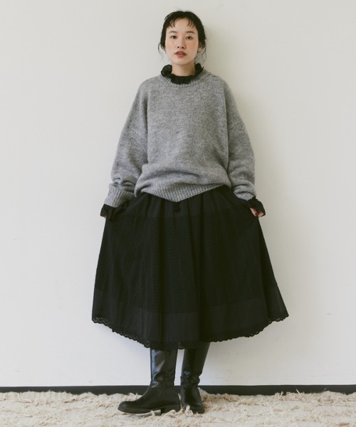 Libra Cue(リブラ キュー)の「オーバールーズニット(ニット/セーター・レディース・イエロー/アイボリー/グレー/ブラック・FREE)」の17枚目の写真