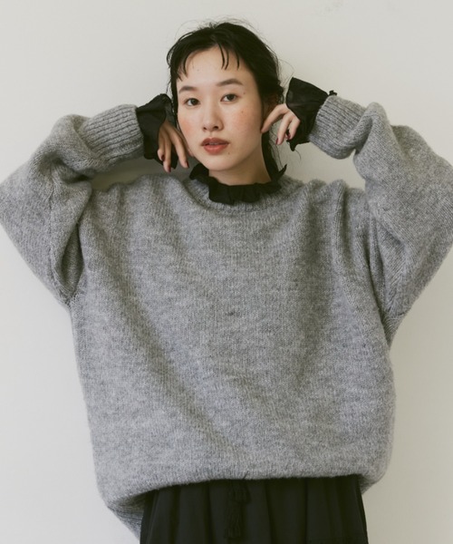 Libra Cue(リブラ キュー)の「オーバールーズニット(ニット/セーター・レディース・イエロー/アイボリー/グレー/ブラック・FREE)」の20枚目の写真