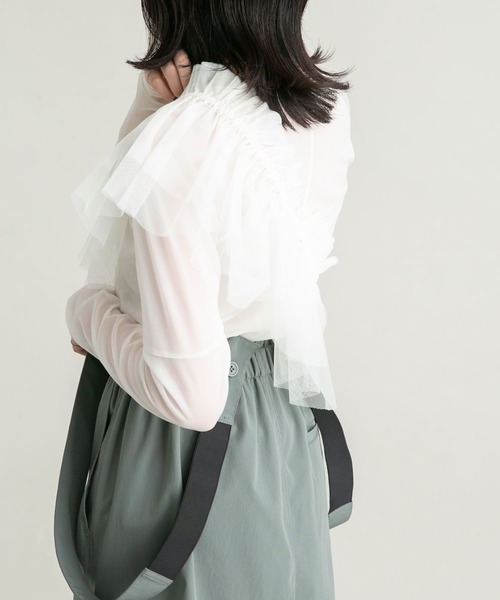 KBF（ケイビーエフ）の「マルチWAYチュール付け襟（その他小物・レディース・ベージュ/ブラック・ONE）」の4枚目の写真