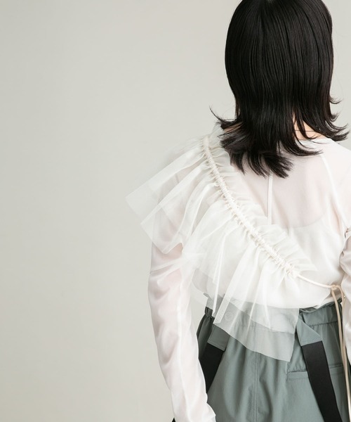 KBF（ケイビーエフ）の「マルチWAYチュール付け襟（その他小物・レディース・ベージュ/ブラック・ONE）」の5枚目の写真