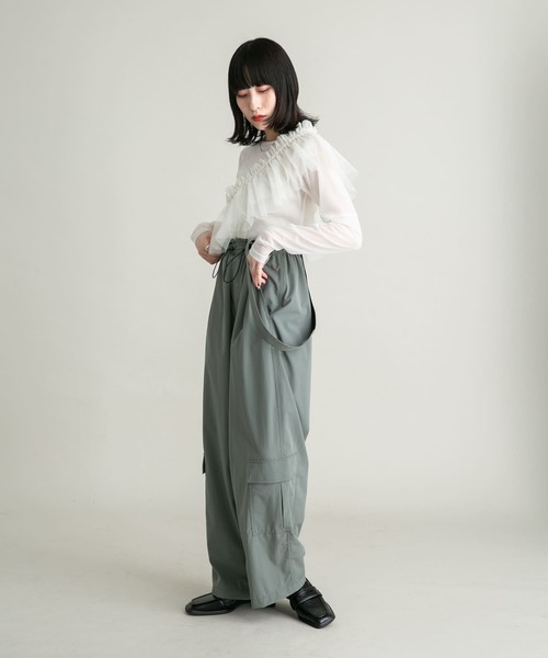 KBF（ケイビーエフ）の「マルチWAYチュール付け襟（その他小物・レディース・ベージュ/ブラック・ONE）」の6枚目の写真