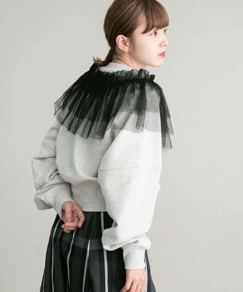 KBF（ケイビーエフ）の「マルチWAYチュール付け襟（その他小物・レディース・ベージュ/ブラック・ONE）」の11枚目の写真