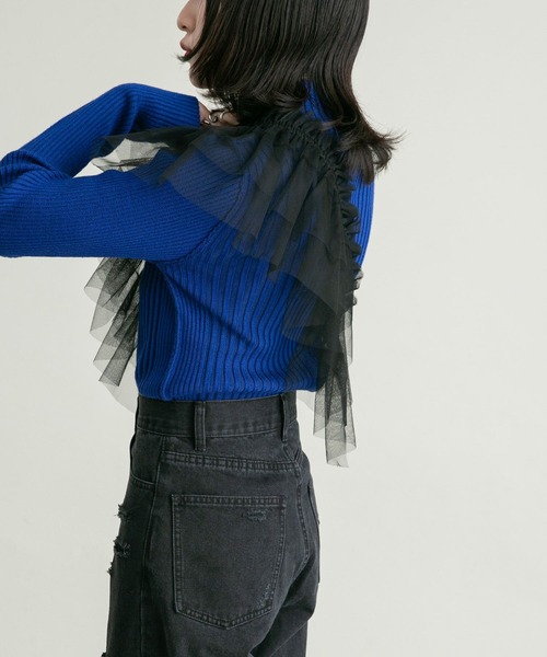 KBF（ケイビーエフ）の「マルチWAYチュール付け襟（その他小物・レディース・ベージュ/ブラック・ONE）」の15枚目の写真