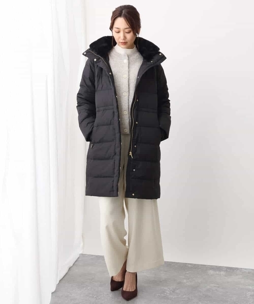 MK MICHEL KLEIN(エムケーミッシェルクラン)の「ベーシックタフタロングダウンコート(ダウンジャケット/コート・レディース・ブラック/ベージュ/モカ・40/38)」の10枚目の写真