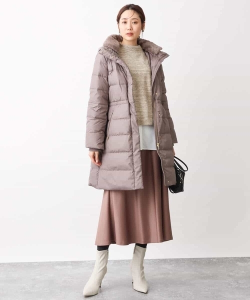 MK MICHEL KLEIN(エムケーミッシェルクラン)の「ベーシックタフタロングダウンコート(ダウンジャケット/コート・レディース・ブラック/ベージュ/モカ・40/38)」の18枚目の写真