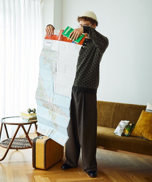 EMMA CLOTHES(エマクローズ)の「ジャガードクラシックパターンニットポロシャツ EMMA CLOTHES(ポロシャツ・メンズ・グレー/ベージュ/グリーン/ダークオリーブ/ブルー・M/L)」の11枚目の写真