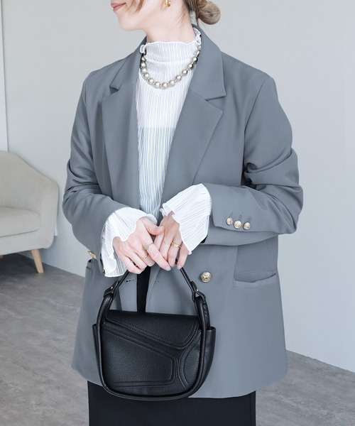 reca(レカ)の「ボトルネックシアーストライプブラウス(シャツ/ブラウス・レディース・ブラウン/アイボリー/ブラック/ブルー/ホワイト/カーキ・FREE)」の20枚目の写真