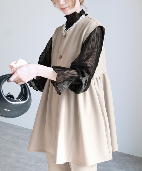 reca(レカ)の「ボトルネックシアーストライプブラウス(シャツ/ブラウス・レディース・ブラウン/アイボリー/ブラック/ブルー/ホワイト/カーキ・FREE)」の22枚目の写真