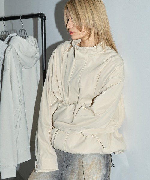 Anchor Smith（アンカー スミス）の「ビッグシルエット裏フリース M-65ショートブルゾン（ブルゾン・メンズ・ブラック/カーキ/アイボリー/グレー/ライトグレー・L/M）」の8枚目の写真