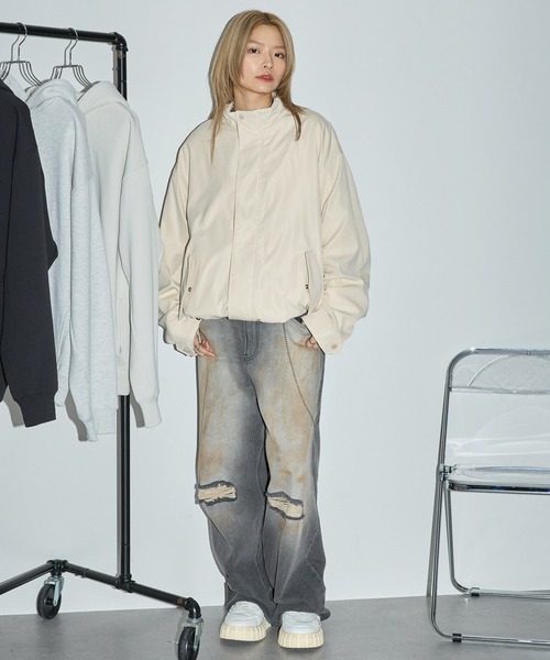 Anchor Smith（アンカー スミス）の「ビッグシルエット裏フリース M-65ショートブルゾン（ブルゾン・メンズ・ブラック/カーキ/アイボリー/グレー/ライトグレー・L/M）」の11枚目の写真