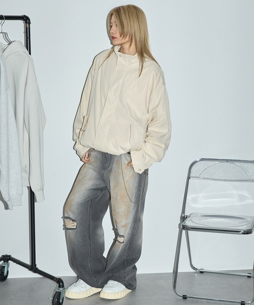 Anchor Smith（アンカー スミス）の「ビッグシルエット裏フリース M-65ショートブルゾン（ブルゾン・メンズ・ブラック/カーキ/アイボリー/グレー/ライトグレー・L/M）」の13枚目の写真