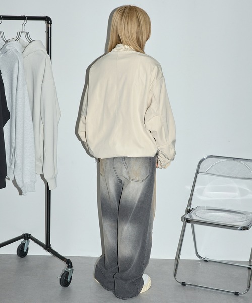 Anchor Smith（アンカー スミス）の「ビッグシルエット裏フリース M-65ショートブルゾン（ブルゾン・メンズ・ブラック/カーキ/アイボリー/グレー/ライトグレー・L/M）」の14枚目の写真