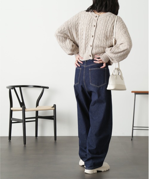 FREE'S MART(フリーズマート)の「◆前後2wayケーブルショート丈ニットカーディガン(カーディガン/ボレロ・レディース・ベージュ/オフホワイト/ライトグリーン・FREE)」の16枚目の写真