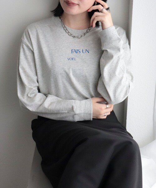 fredy emue（フレディエミュ）の「ちびロゴロンT（Tシャツ/カットソー・レディース・ライトグレー/オフホワイト/ベージュ・38）」の3枚目の写真