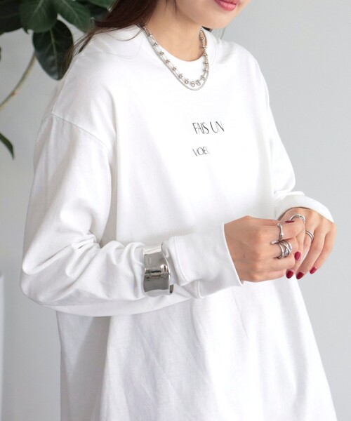 fredy emue（フレディエミュ）の「ちびロゴロンT（Tシャツ/カットソー・レディース・ライトグレー/オフホワイト/ベージュ・38）」の4枚目の写真