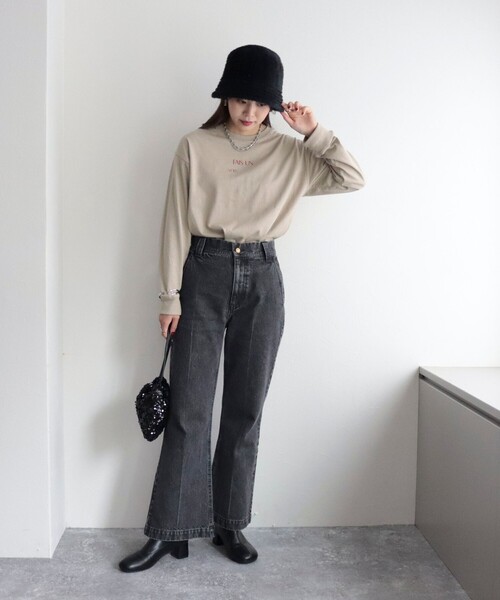 fredy emue（フレディエミュ）の「ちびロゴロンT（Tシャツ/カットソー・レディース・ライトグレー/オフホワイト/ベージュ・38）」の5枚目の写真