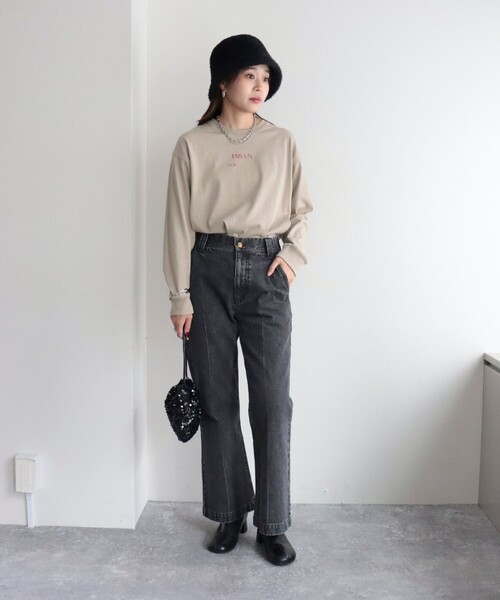 fredy emue（フレディエミュ）の「ちびロゴロンT（Tシャツ/カットソー・レディース・ライトグレー/オフホワイト/ベージュ・38）」の6枚目の写真