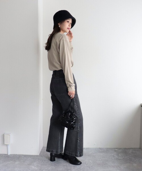 fredy emue（フレディエミュ）の「ちびロゴロンT（Tシャツ/カットソー・レディース・ライトグレー/オフホワイト/ベージュ・38）」の7枚目の写真