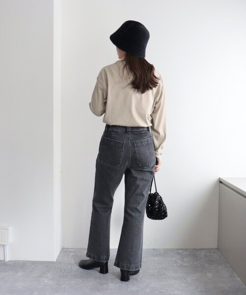 fredy emue（フレディエミュ）の「ちびロゴロンT（Tシャツ/カットソー・レディース・ライトグレー/オフホワイト/ベージュ・38）」の8枚目の写真