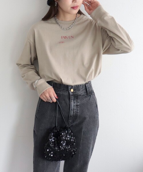 fredy emue（フレディエミュ）の「ちびロゴロンT（Tシャツ/カットソー・レディース・ライトグレー/オフホワイト/ベージュ・38）」の12枚目の写真