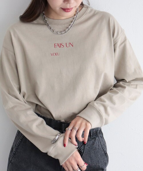 fredy emue（フレディエミュ）の「ちびロゴロンT（Tシャツ/カットソー・レディース・ライトグレー/オフホワイト/ベージュ・38）」の17枚目の写真