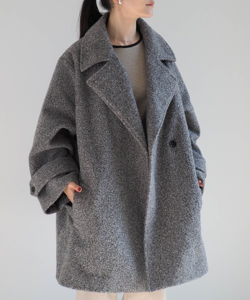 cepo（セポ）の「ブークレハイネックハーフコート 2WAY（ピーコート