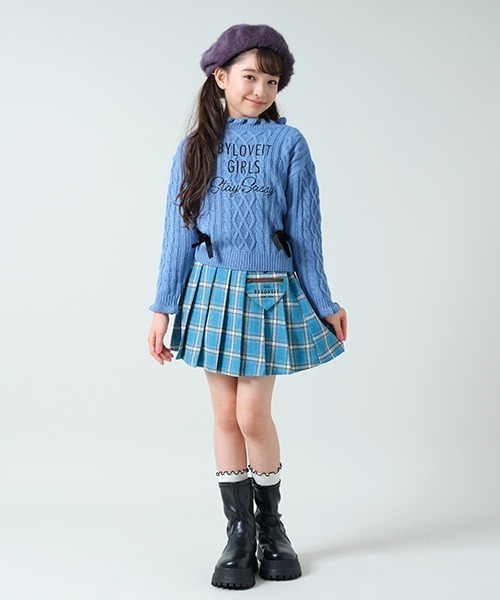 by LOVEiT（バイラビット）の「リボン付きケーブルニット（ニット/セーター・キッズ・モカ/ブルー/オフホワイト/ブラック・140cm/150cm/160cm/130cm/120cm）」の10枚目の写真