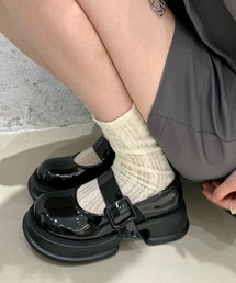 ランドトゥベルト厚底パンプス