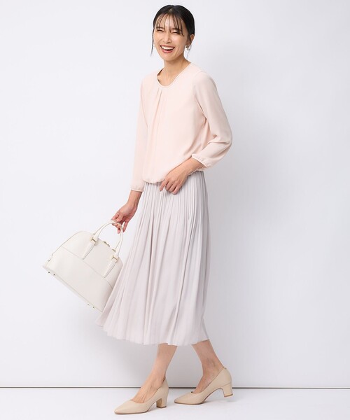 23区(ニジュウサンク)の「【洗える】シルキーデシン ボールチェーン カットソー(Tシャツ/カットソー・レディース・スカイブルー系/ホワイト系/ネイビー系/ピンク系・40/38)」の14枚目の写真