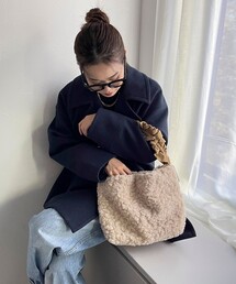 フリルハンドルボアトートバッグ