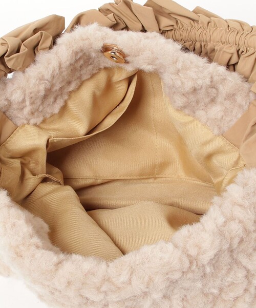 fredy emue（フレディエミュ）の「フリルハンドルボアトートバッグ（トートバッグ・レディース・ベージュ/チャコールグレー・FREE）」の8枚目の写真