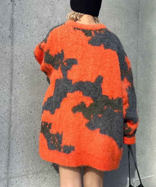 CIAOPANIC(チャオパニック)の「デザートカモニットプルーオーバー(ニット/セーター・レディース・カーキ/ブラック/オレンジ/パープル・FREE)」の20枚目の写真