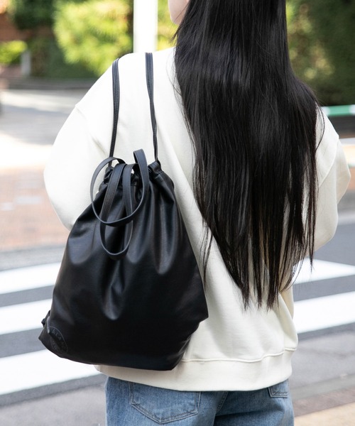 ALAND（エーランド）の「【UNISEX】ALAND／ナップサック　2984176（バックパック/リュック・レディース・チャコール/グレー/ブルー/ブラック・FREE）」の6枚目の写真