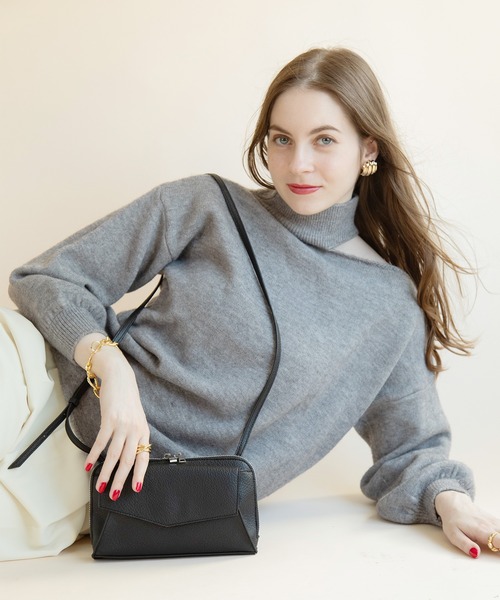 ハイネックスリットニット プルオーバー（ニット/セーター）｜styiro（スタイロ）