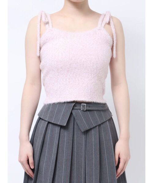 dazzlin（ダズリン）の「【セット着用可能】ミニシャギーラメニットキャミ（キャミソール・レディース・グレー/ピンク/グリーン/ベージュ・FREE）」の22枚目の写真