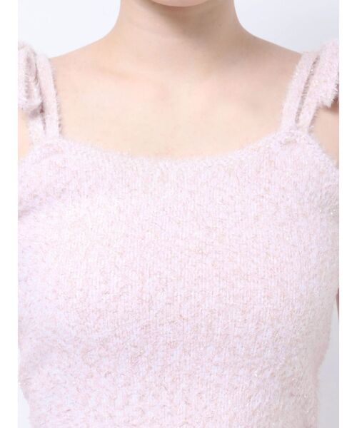 dazzlin（ダズリン）の「【セット着用可能】ミニシャギーラメニットキャミ（キャミソール・レディース・グレー/ピンク/グリーン/ベージュ・FREE）」の19枚目の写真