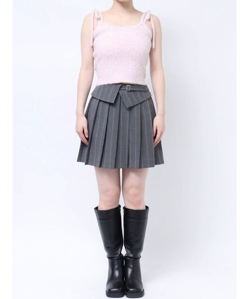 dazzlin（ダズリン）の「【セット着用可能】ミニシャギーラメニットキャミ（キャミソール・レディース・グレー/ピンク/グリーン/ベージュ・FREE）」の14枚目の写真