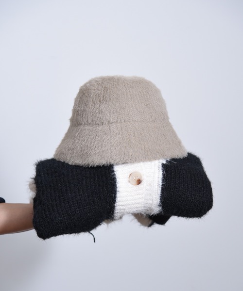 CALIFORNIA OUTFITTERS(カリフォルニア アウトフィッターズ)の「Z-2-SP 11C8 シャギーニットバケットハット(ハット・レディース・ネイビー/ホワイト/チャコールグレー/モカ・ONESIZE)」の10枚目の写真