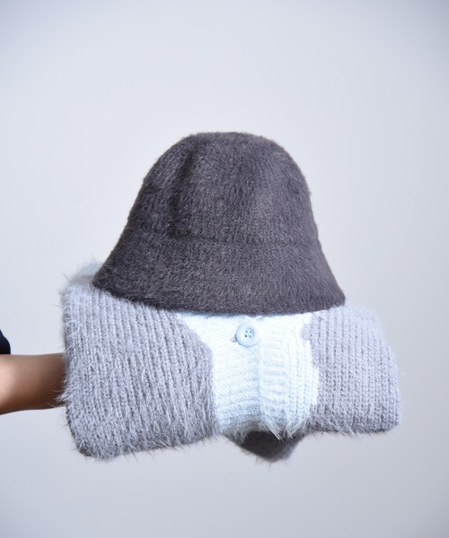 CALIFORNIA OUTFITTERS(カリフォルニア アウトフィッターズ)の「Z-2-SP 11C8 シャギーニットバケットハット(ハット・レディース・ネイビー/ホワイト/チャコールグレー/モカ・ONESIZE)」の12枚目の写真