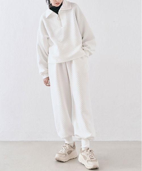 kirakiraShop(キラキラショップ)の「キルティング スウェット ジョガーパンツ(スウェットパンツ・レディース・チャコール/オフホワイト/杢グレー/ブラック・M/L)」の11枚目の写真