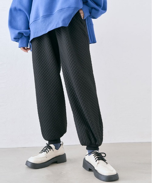 kirakiraShop(キラキラショップ)の「キルティング スウェット ジョガーパンツ(スウェットパンツ・レディース・チャコール/オフホワイト/杢グレー/ブラック・M/L)」の18枚目の写真