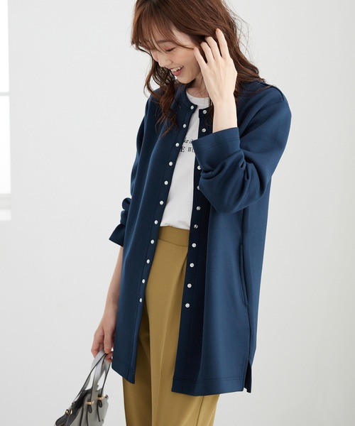 BELLUNA PLUS(ベルーナ)の「ダンボール素材ロングカーデアンサンブル(アンサンブル・レディース・ピンク/レモンイエロー/ネイビー/セージグリーン/ライトグリーン/ラベンダー/コーラル・MEDIUM/X-LARGE/LARGE)」の17枚目の写真