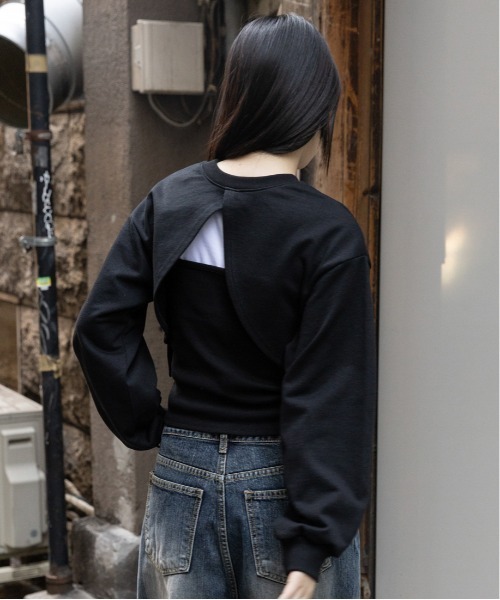 3.3 Field Trip （3.3フィールドトリップ）の「3.3 Field Trip／ウラケプルオーバーキャミSET（2WAY）2995267（スウェット・レディース・ライトグレー/チャコール/ブラック・FREE）」の16枚目の写真